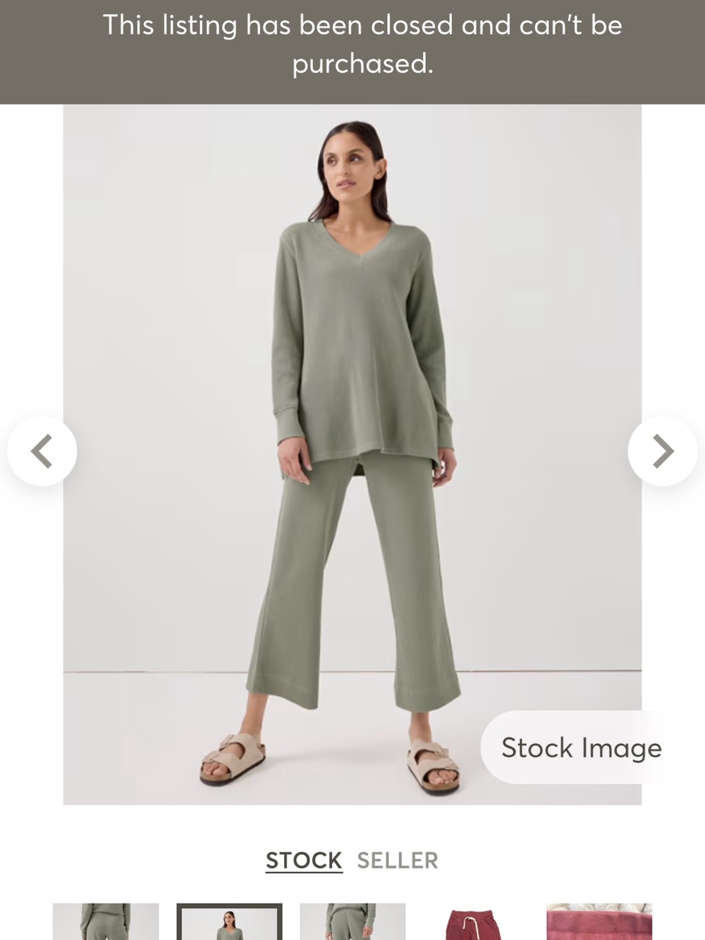 Pact Thermal Waffle Wide Leg Pants Green Size Small - Picture 8 of 9